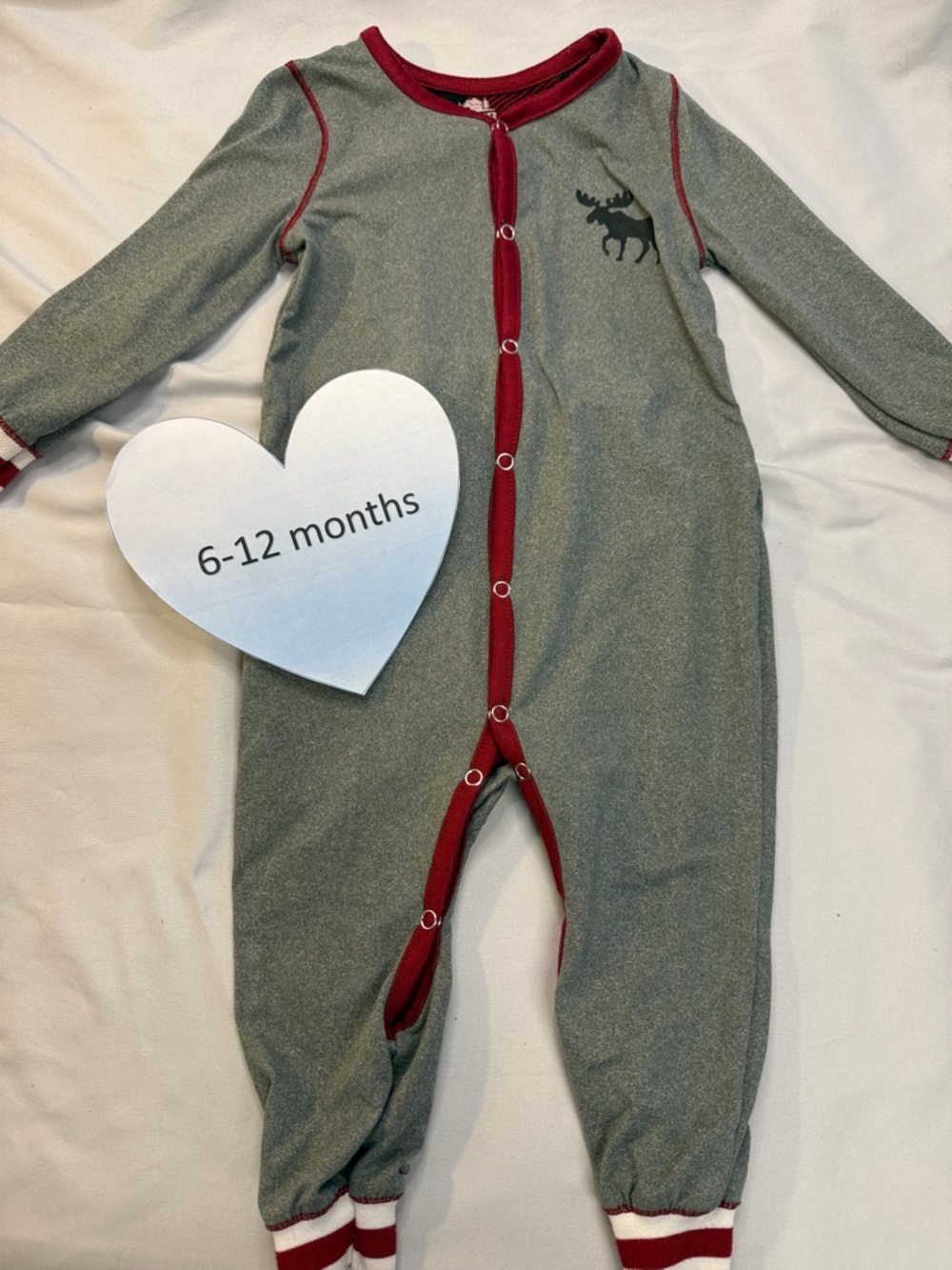 Cabin Fever - Grey and Red Moose Pajamas/onesie/footie/romper